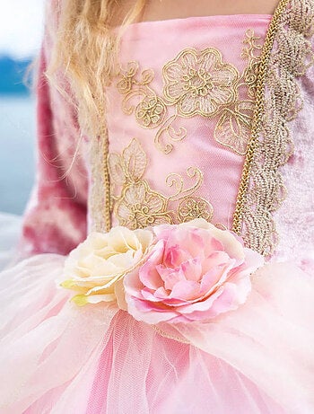 Disfraz infantil vestido de princesa rosa y dorado | Great Pretenders