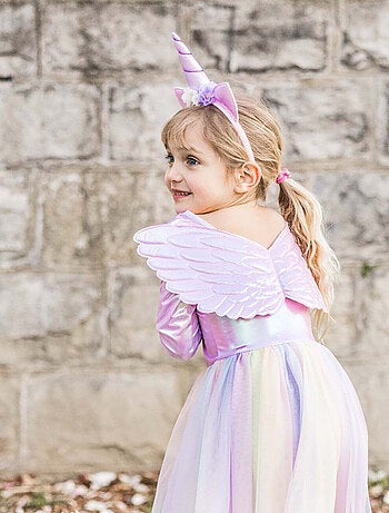 Disfraz infantil – vestido de princesa unicornio con alas - Great Pretenders