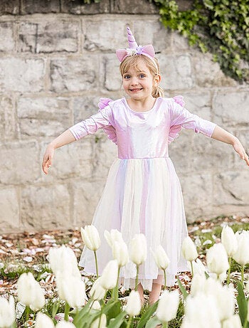 Disfraz infantil – vestido de princesa unicornio con alas - Great Pretenders