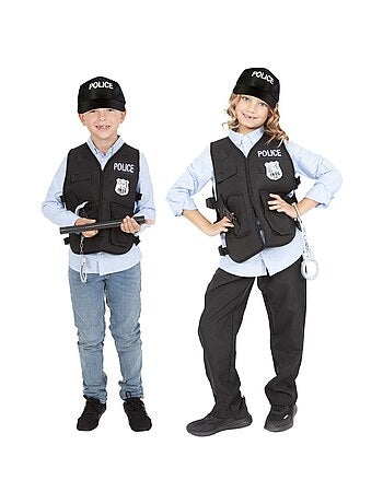Disfraz o Kit de Policía: Chaleco, Gorra, Porra, Esposas