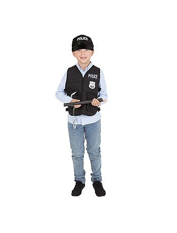 Disfraz o Kit de Policía: Chaleco, Gorra, Porra, Esposas