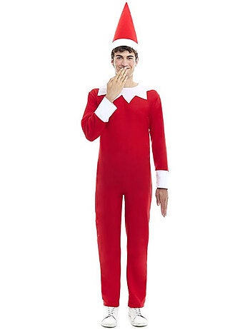 Disfraz o Maillot de Elfo travieso de la Navidad con gorro