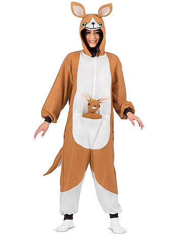 Disfraz o Pijama de Canguro con capucha peluche