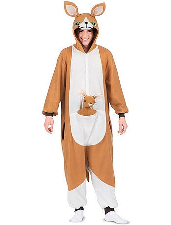 Disfraz o Pijama de Canguro con capucha peluche
