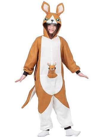 Disfraz o Pijama de Canguro con capucha y peluche