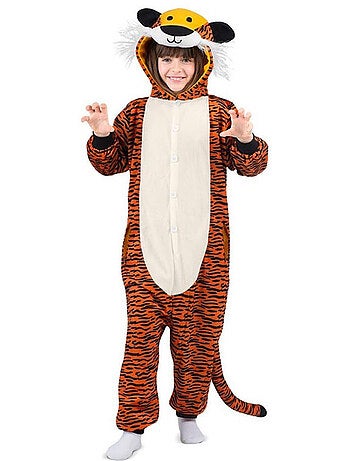 Disfraz o Pijama de Tigre oscuro con capucha