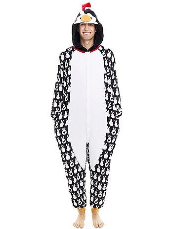 Disfraz o Pijama Pingüino Navideño estampado con capucha