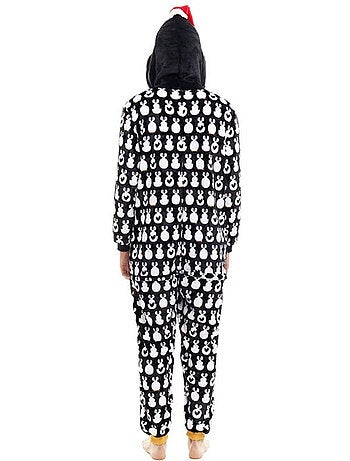 Disfraz o Pijama Pingüino Navideño estampado con capucha
