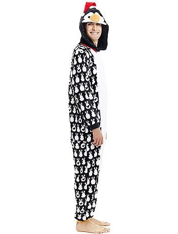 Disfraz o Pijama Pingüino Navideño estampado con capucha