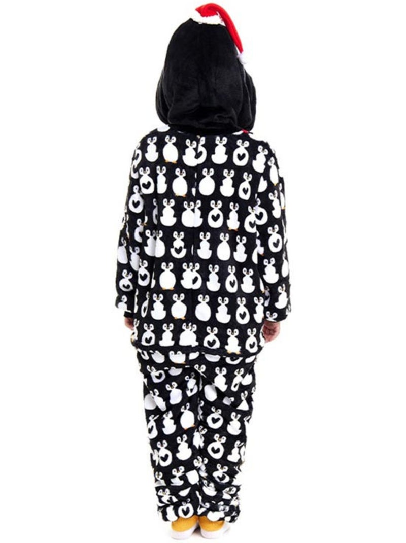 Disfraz o Pijama Pingüino Navideño estampado con capucha Multicolor - Kiabi