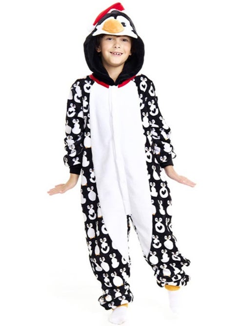 Disfraz o Pijama Pingüino Navideño estampado con capucha - Kiabi