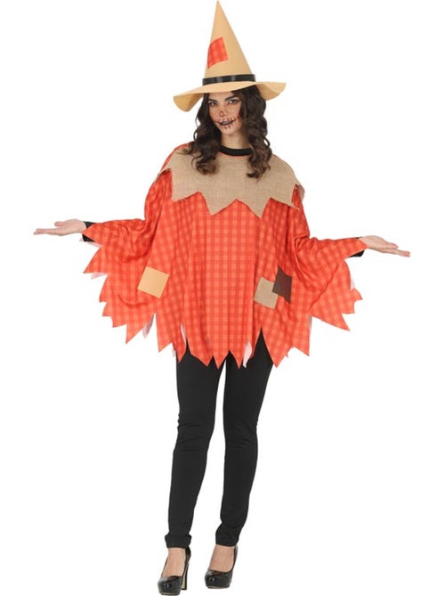Disfraz o poncho de espantapájaros con sombrero para mujer - Kiabi Disfraz o poncho de espantapájaros con sombrero para mujer - Kiabi