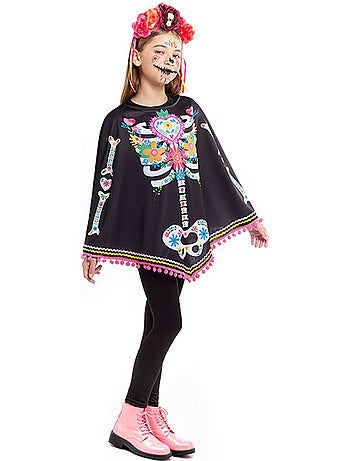 Disfraz o Poncho de Esqueleto Catrina
