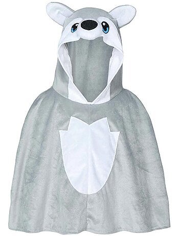 Disfraz o poncho de lobo gris para bebé