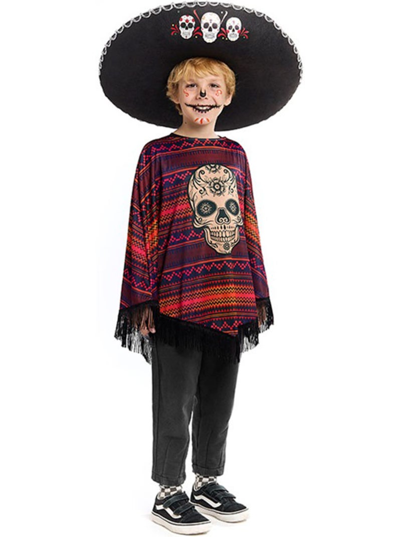 Disfraz o Poncho Mexicano de Catrina Multicolor - Kiabi
