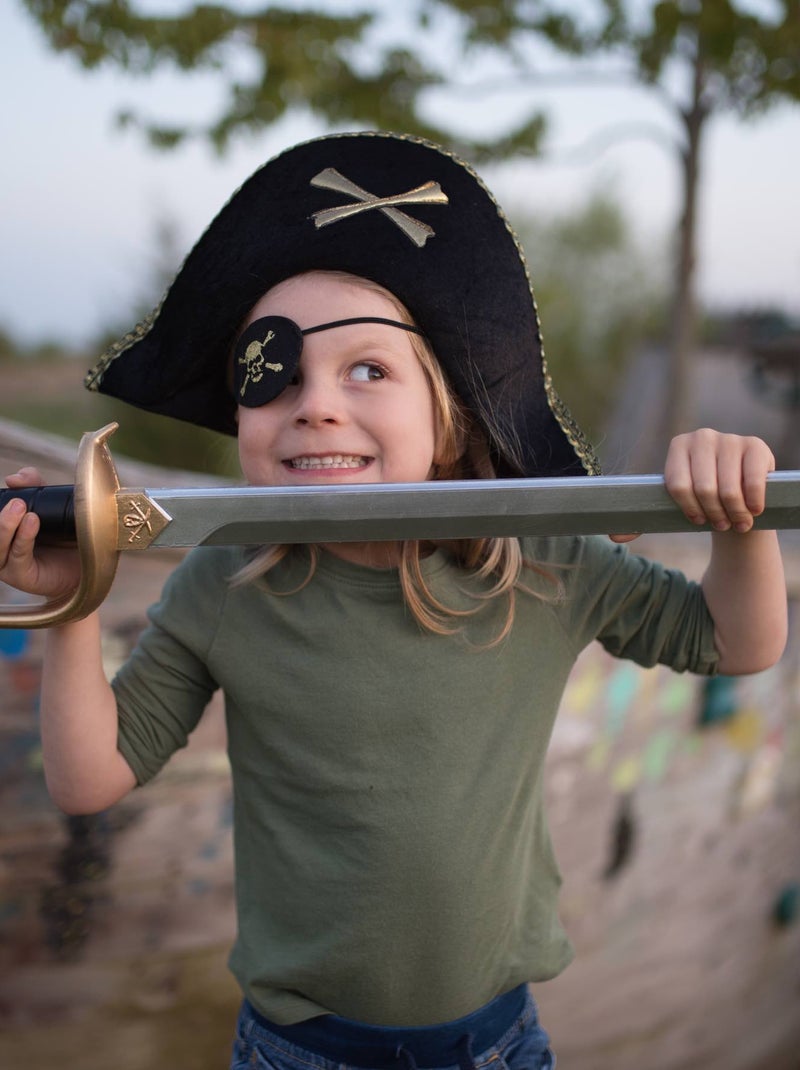 Disfraz parche de ojo de pirata para niños | Great Pretenders Negro - Kiabi
