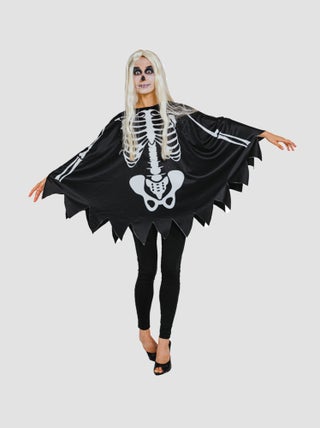 Disfraz poncho esqueleto