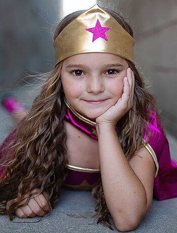 Disfraz túnica capa y máscara de superheroína para niñas | Great Pretenders