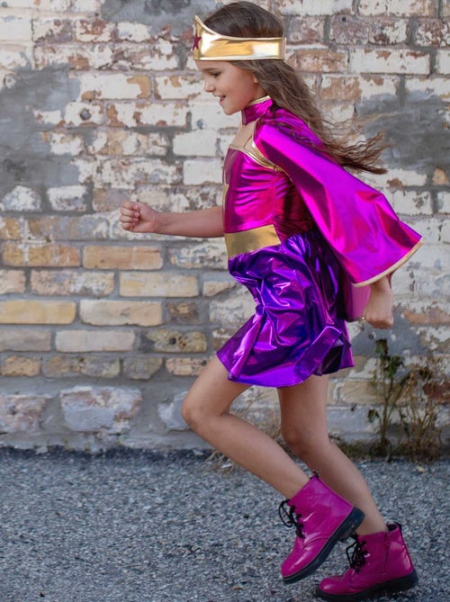 Disfraz túnica capa y máscara de superheroína para niñas | Great Pretenders - Kiabi