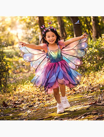 Disfraz vestido hada mariposa para niños con alas y diadema - Great Pretenders