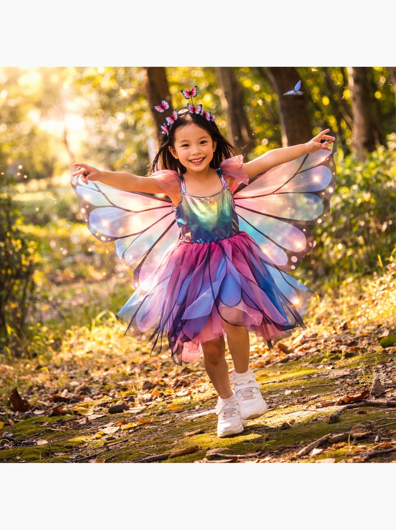 Disfraz vestido hada mariposa para niños con alas y diadema | Great Pretenders Azul - Kiabi