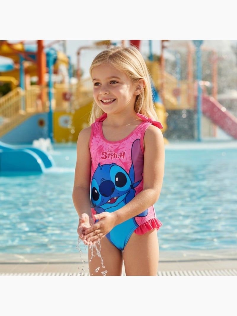 Disney - Bañador infantil de una pieza Stitch Rosa - Kiabi