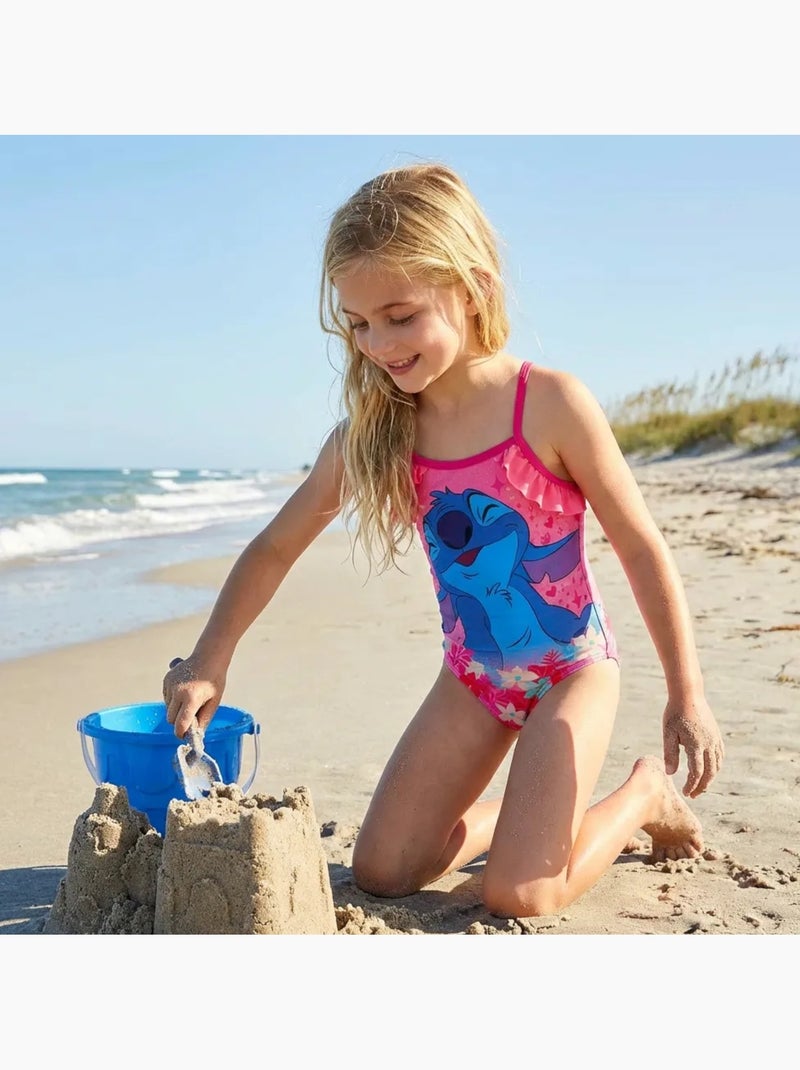 Disney - Bañador niña de una pieza con falda pareo a juego Rosa - Kiabi
