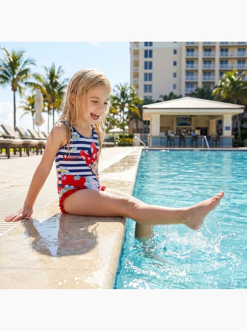 Disney - Bañador niña de una pieza con falda pareo Azul marino - Kiabi
