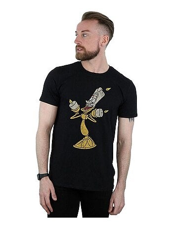 Disney - Camiseta Beauty And The Beast de Lumiere Efecto Envejecido para Hombre