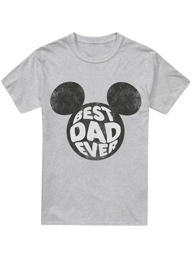 Disney - Camiseta Best Dad Ever de Mickey Mouse para Hombre Gris jaspeado - Kiabi