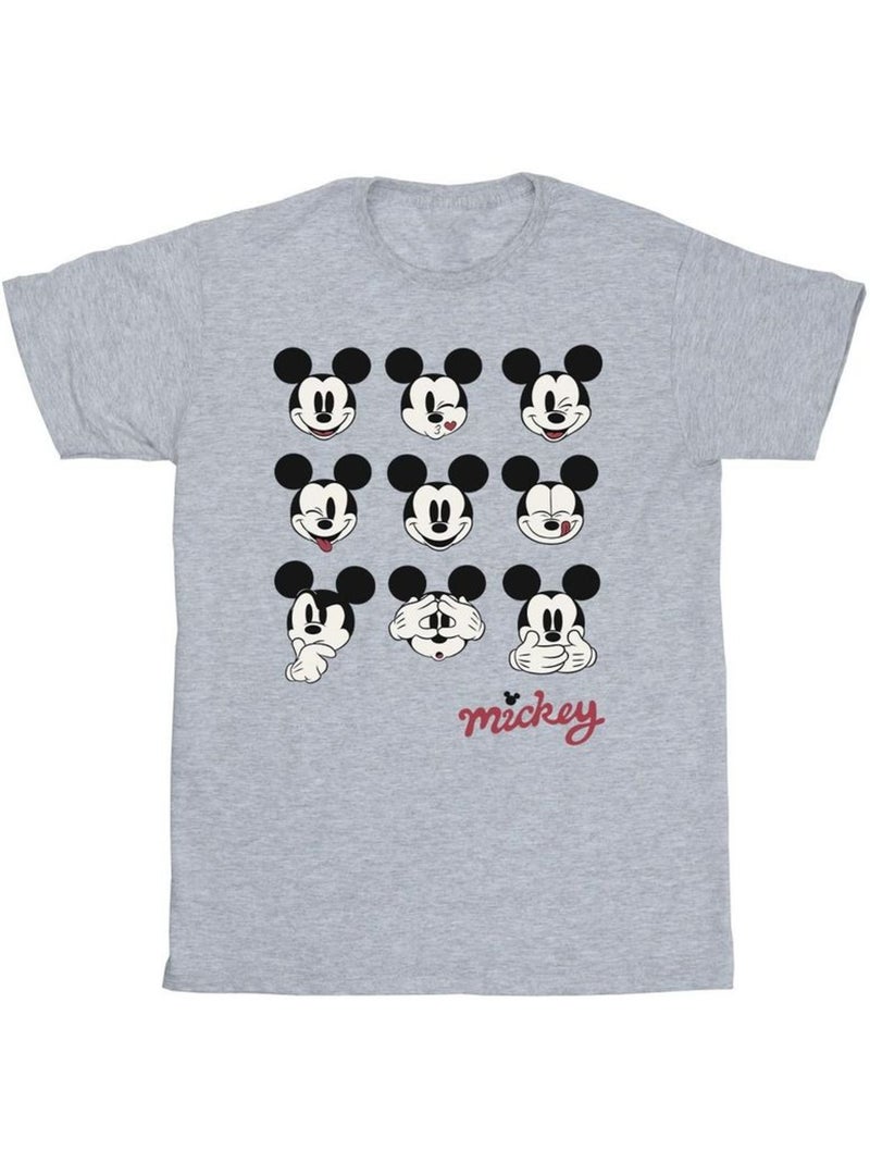 Disney - Camiseta de Mickey Mouse Caras para Hombre Gris jaspeado - Kiabi