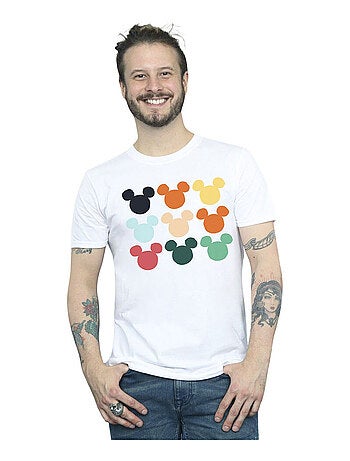 Disney - Camiseta de Mickey Mouse Cuadrado de Cabezas para Hombre