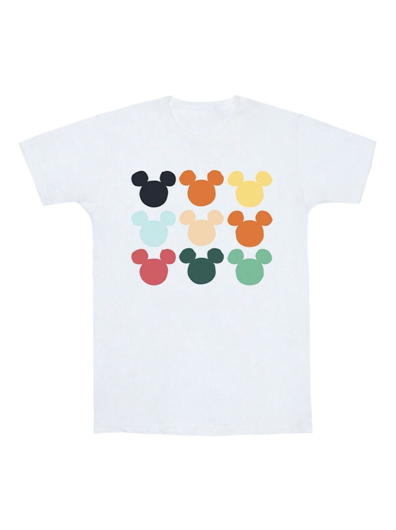 Disney - Camiseta de Mickey Mouse Cuadrado de Cabezas para Hombre Blanco - Kiabi