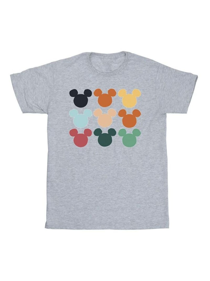 Disney - Camiseta de Mickey Mouse Cuadrado de Cabezas para Hombre Gris jaspeado - Kiabi