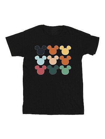 Disney - Camiseta de Mickey Mouse Cuadrado de Cabezas para Hombre
