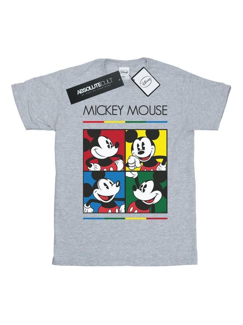 Disney - Camiseta de Mickey Mouse Cuadrado para Hombre Gris jaspeado - Kiabi
