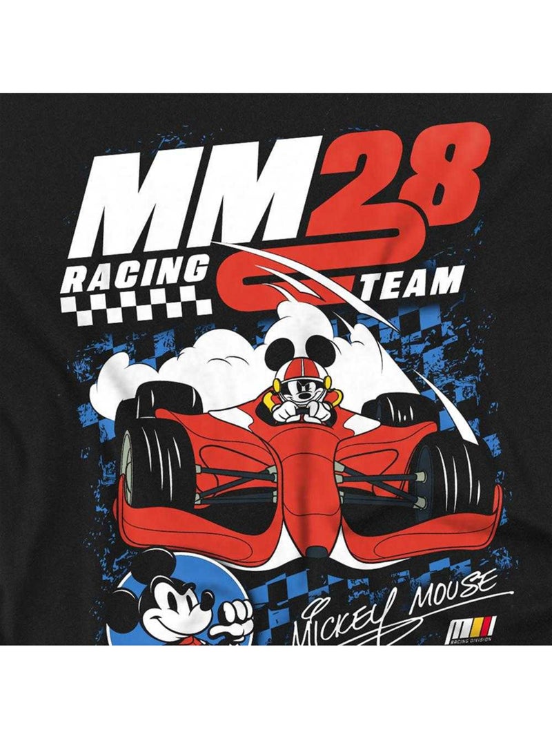 Disney - Camiseta de Mickey Mouse Diseño De cuadros Carreras para Adultos Unisex Negro - Kiabi