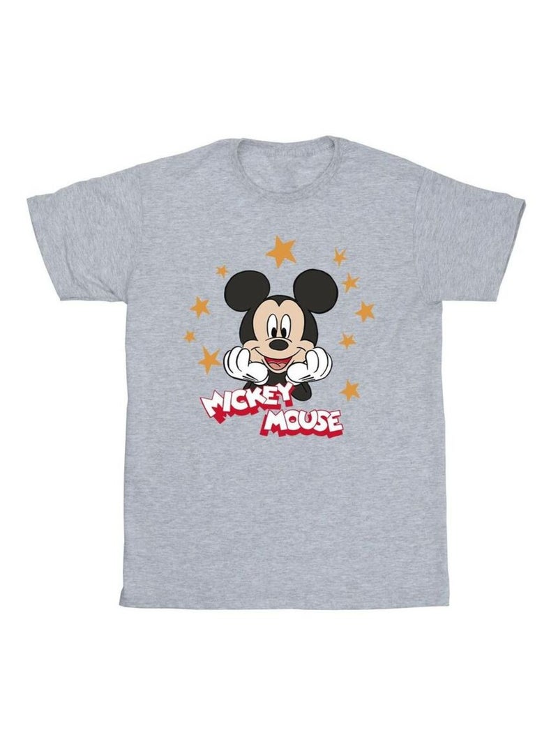 Disney - Camiseta de Mickey Mouse Estrellas para Hombre Gris jaspeado - Kiabi