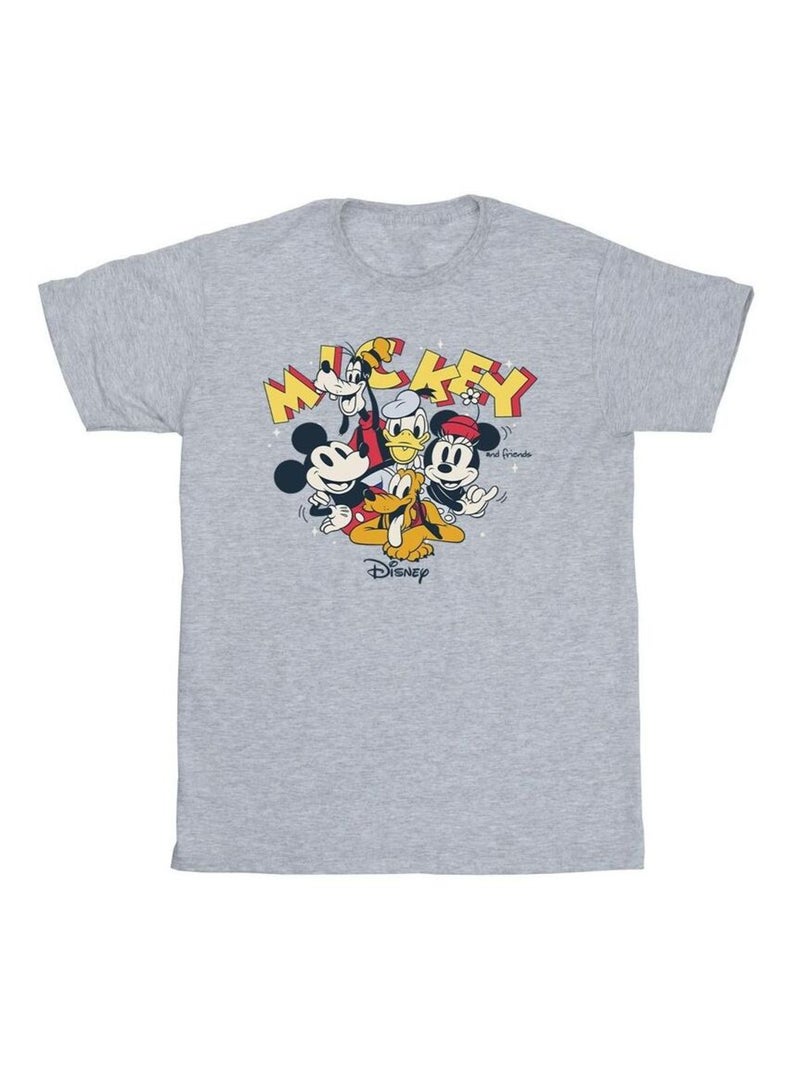 Disney - Camiseta de Mickey Mouse Grupo para Hombre Gris jaspeado - Kiabi