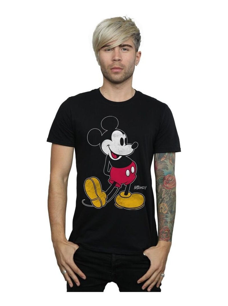 Disney - Camiseta de Mickey Mouse Patada para Hombre Negro - Kiabi
