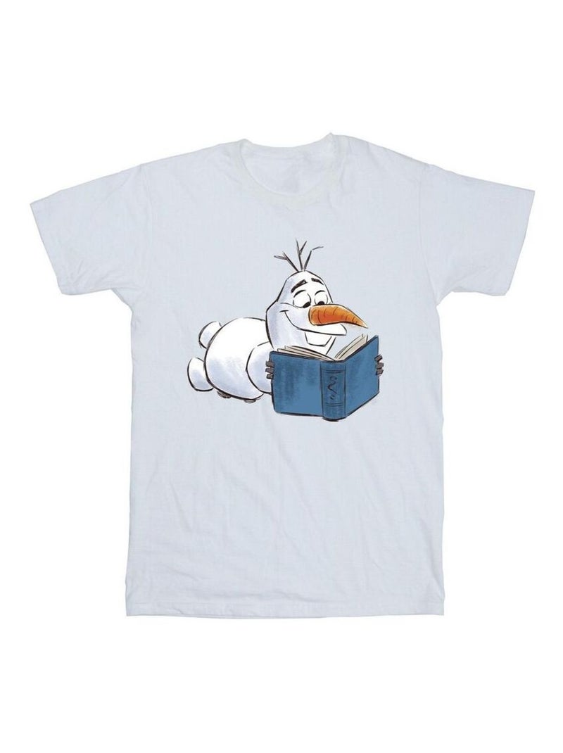 Disney - Camiseta Frozen de Olaf Lectura para Hombre Blanco - Kiabi