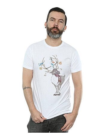 Disney - Camiseta Frozen de Sven y Olaf Adornos navideños para Hombre