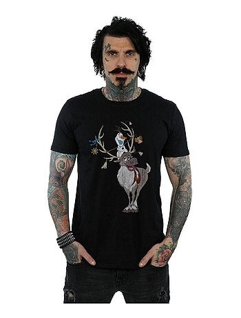 Disney - Camiseta Frozen de Sven y Olaf Adornos navideños para Hombre