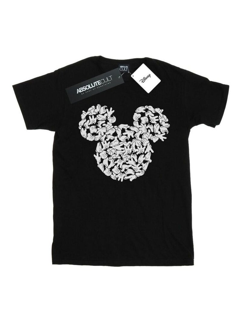 Disney - Camiseta Head Of Hands de Mickey Mouse para Hombre Negro - Kiabi