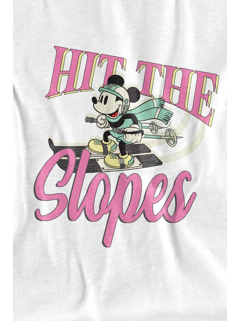 Disney - Camiseta Hit The Slopes de Mickey Mouse para Hombre Blanco - Kiabi