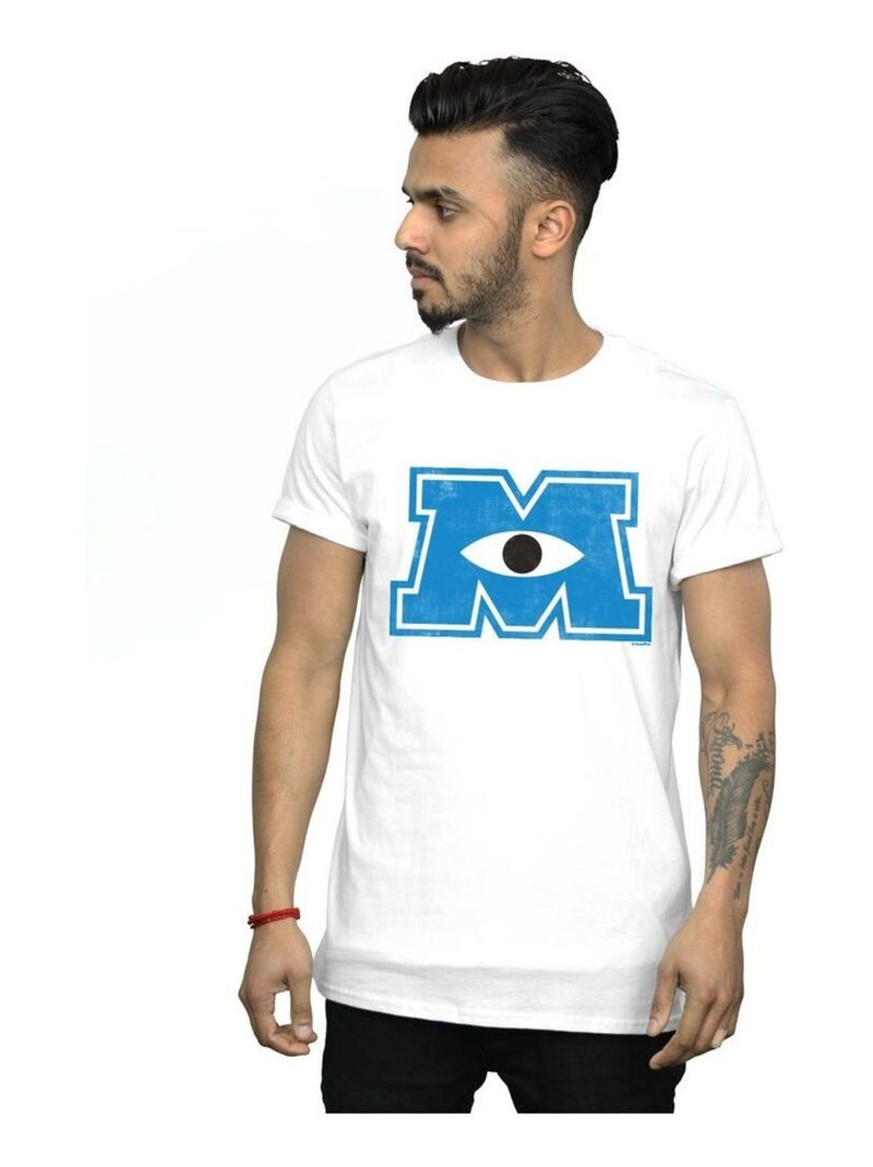 Disney - Camiseta Monsters University Monster M Emblema de Monstruo para Hombre Blanco - Kiabi