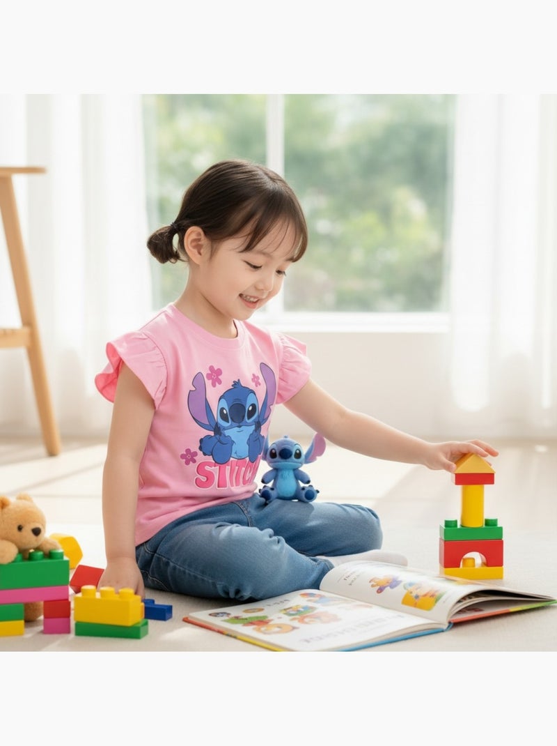 Disney - Camiseta niña Stitch Rosa claro - Kiabi