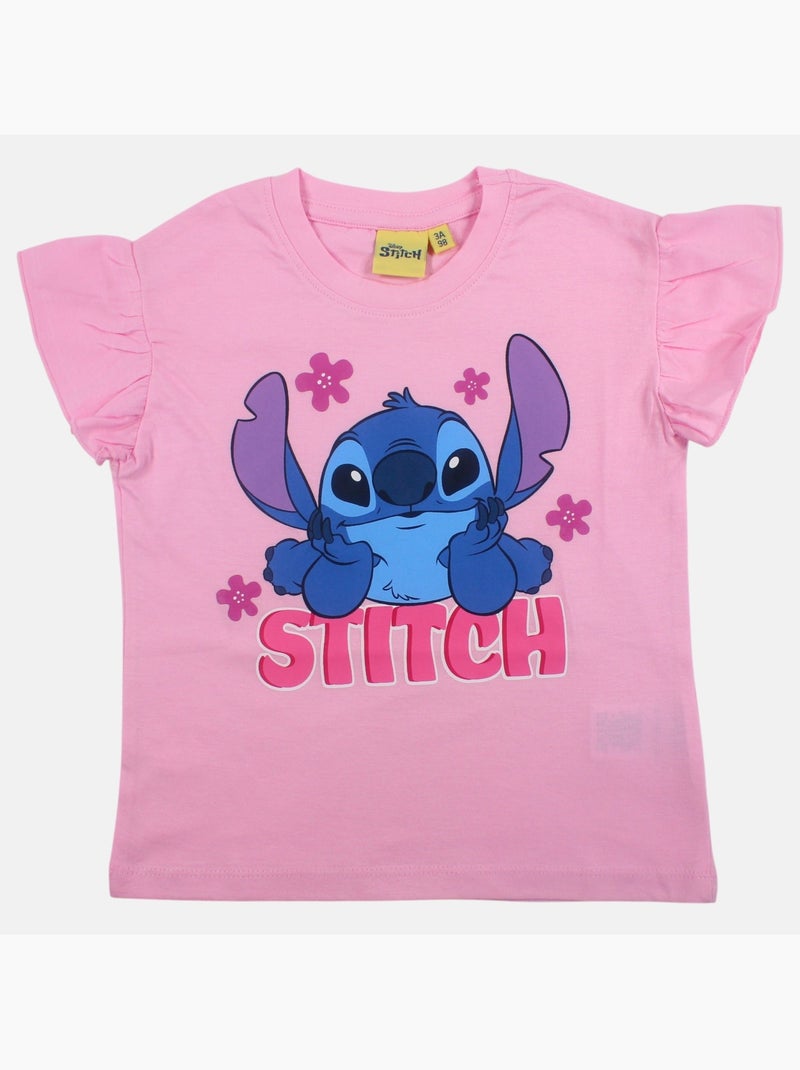 Disney - Camiseta niña Stitch Rosa claro - Kiabi