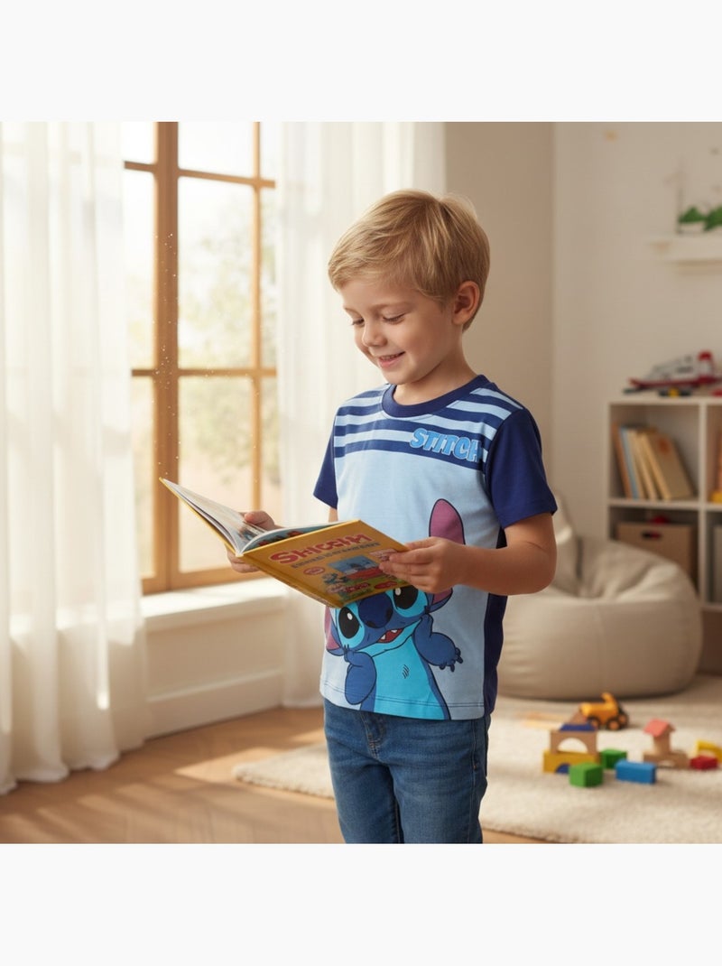 Disney - Camiseta niño Stitch Azul marino - Kiabi