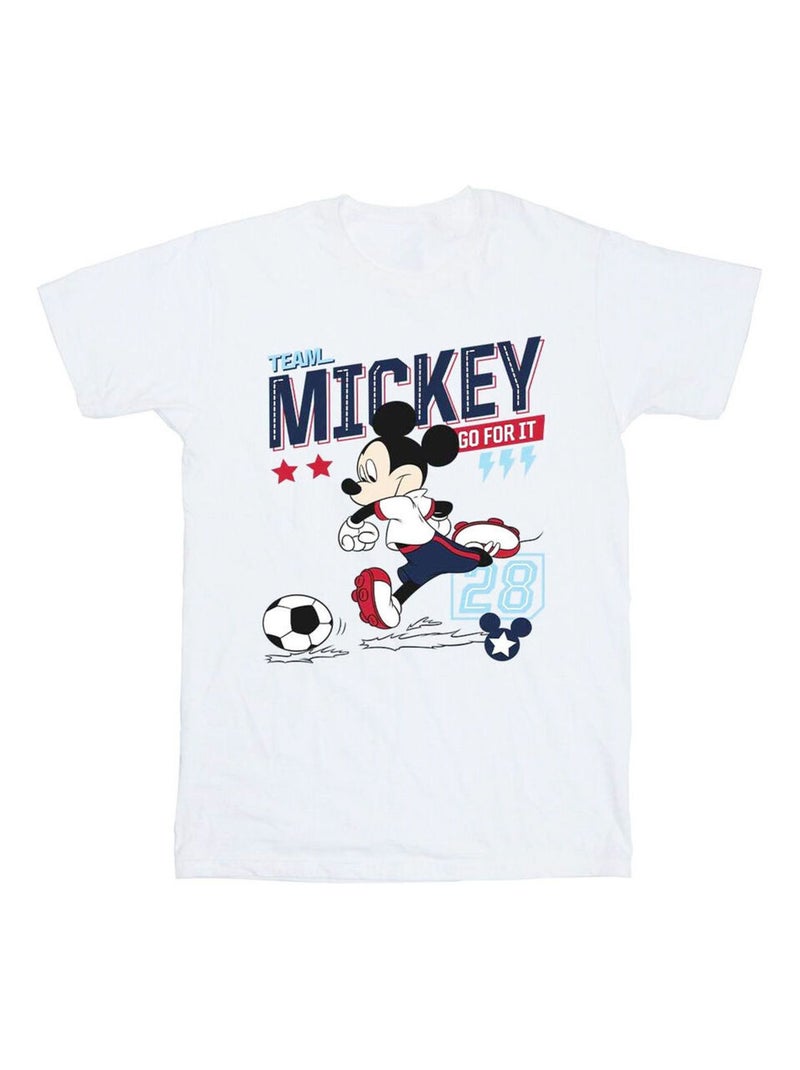 Disney - Camiseta Team Football de Mickey Mouse Equipo de Fútbol para Hombre Blanco - Kiabi